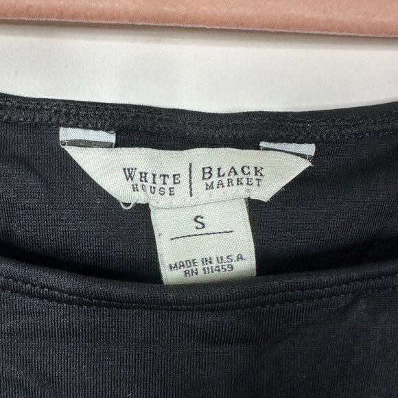 2/$30 White House Black Market Cropped Knit Tank Top Black Small #A0120 - Picture 4 of 7